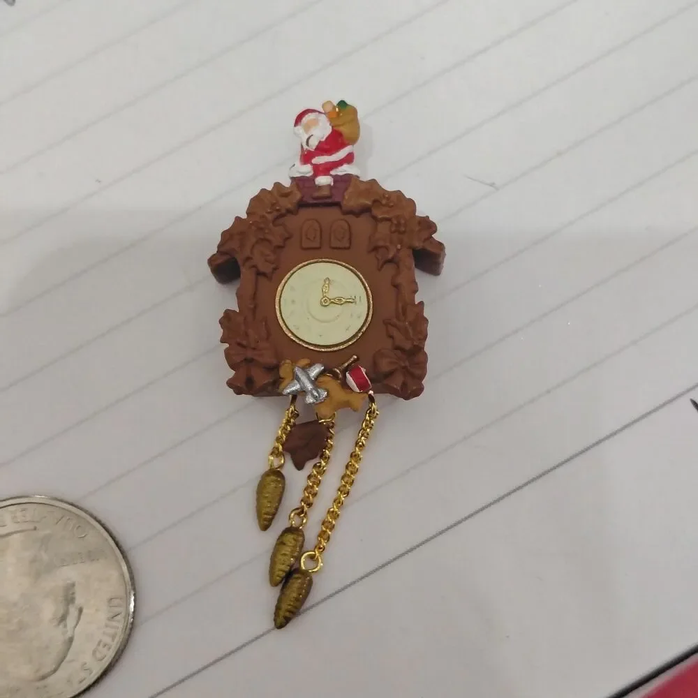 VTG Hallmark Keepsake Miniature Christmas Ornament Santa Time Cuckoo Clock 1999